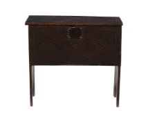 An oak plank chest or coffer