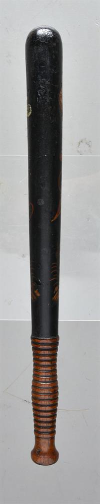 A Victorian painted wood special constable's truncheon - Image 2 of 4
