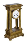 A French gilt metal portico mantel clock