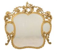 A carved giltwood wall mirror