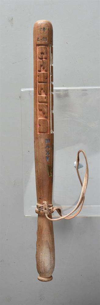 A carved oak Canal Zoners truncheon - Image 2 of 4