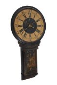 A George III black Japanned 'Act of Parliament' clock case