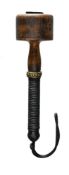 A Victorian mallet shaped Royal Naval petty officer's truncheon or start