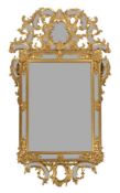 A Continental gilt wood wall mirror