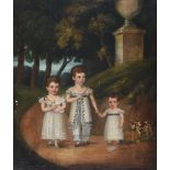 S. Woodhouse (19th century), Portrait of a three children, playing with their toys