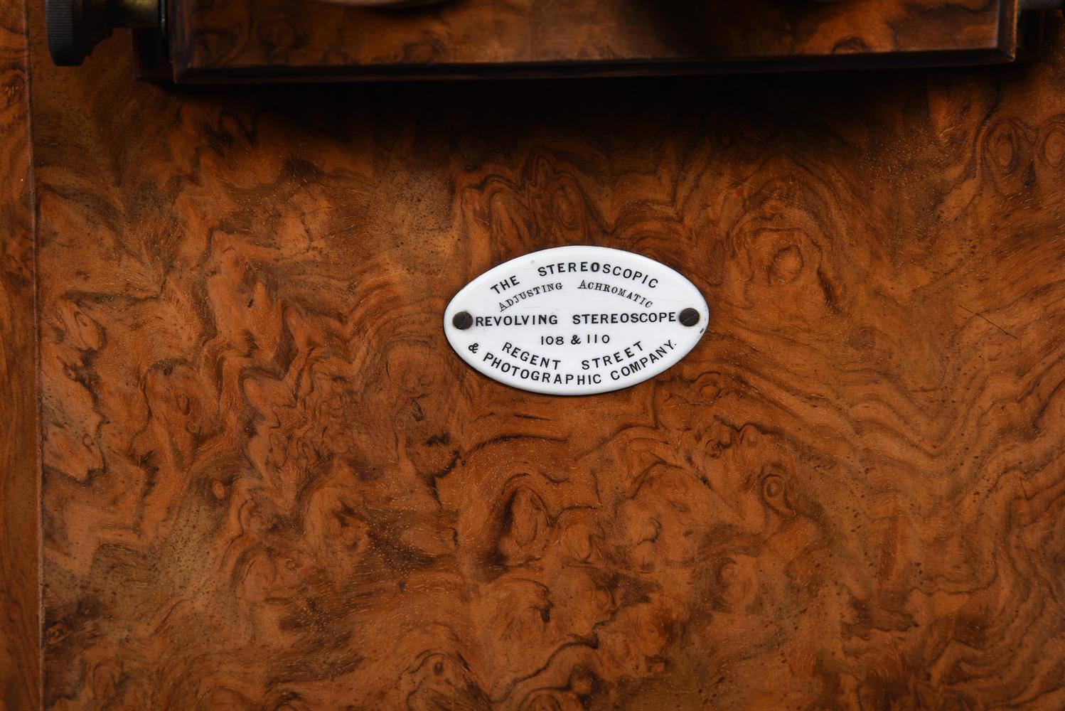 A Victorian figured walnut stereoscope - Image 2 of 6