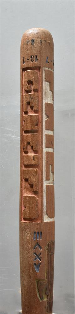 A carved oak Canal Zoners truncheon - Image 4 of 4