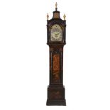 A George III chinoiserie black lacquer and parcel gilt longcase clock