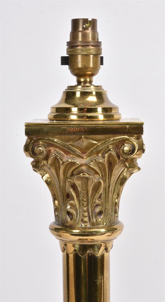 A pair of brass columnar table lamp basses - Image 3 of 4