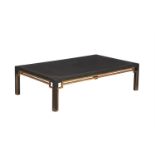 A black lacquered and parcel gilt low centre table