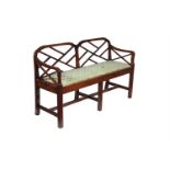 A mahogany chair back settee