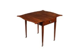 A George III mahogany and satinwood crossbanded Pembroke table