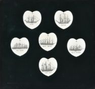 Y A rare set of six sailor's scrimshaw on ivory depicting steamships