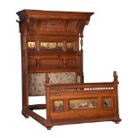 A suite of oak Aesthetic movement bedroom furniture