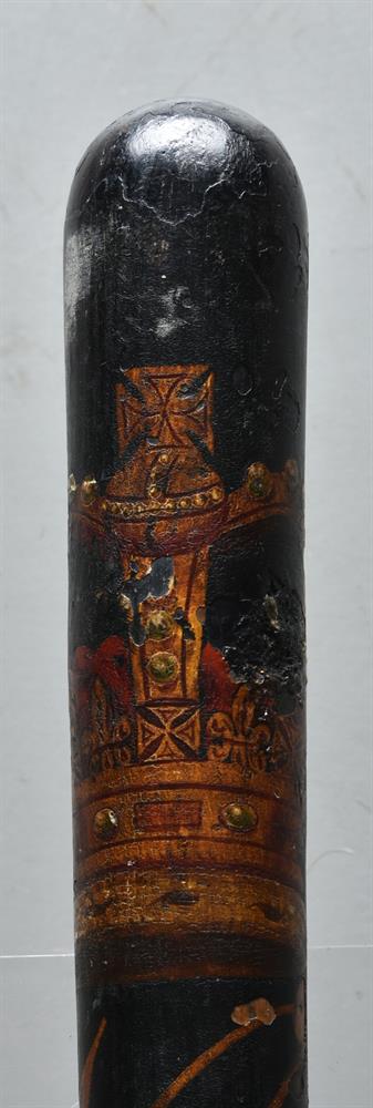 A Victorian painted wood special constable's truncheon - Image 3 of 4