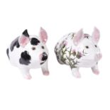 Two similar Wemyss pottery (Griselda Hill) models of large pigs