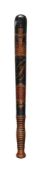 A Victorian painted wood special constable's truncheon
