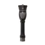 Y A Victorian ebony and pewter-mounted Channel Islands tipstaff