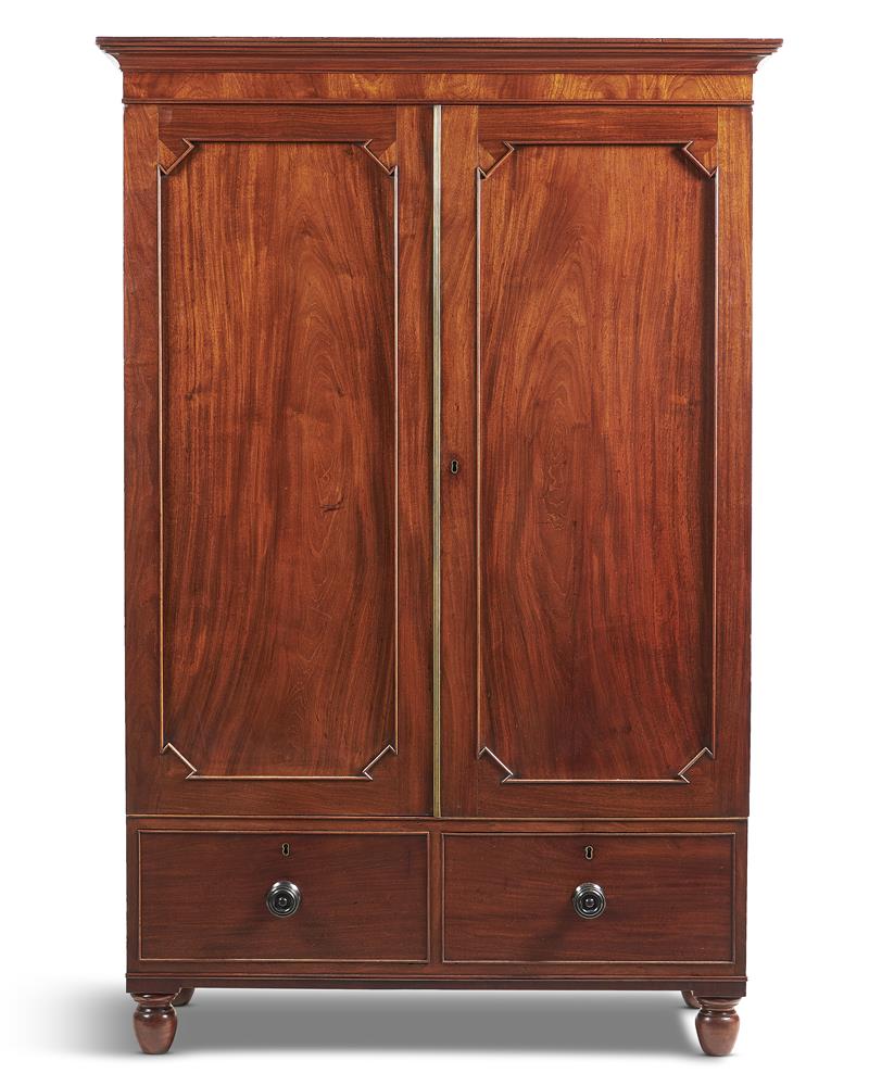 A Regency mahogany wardrobe