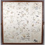 A Chinese embroidered silk panel