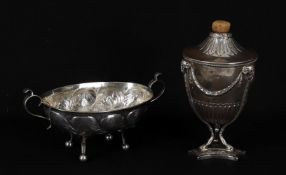 Silver including a George III silver oil lamp base