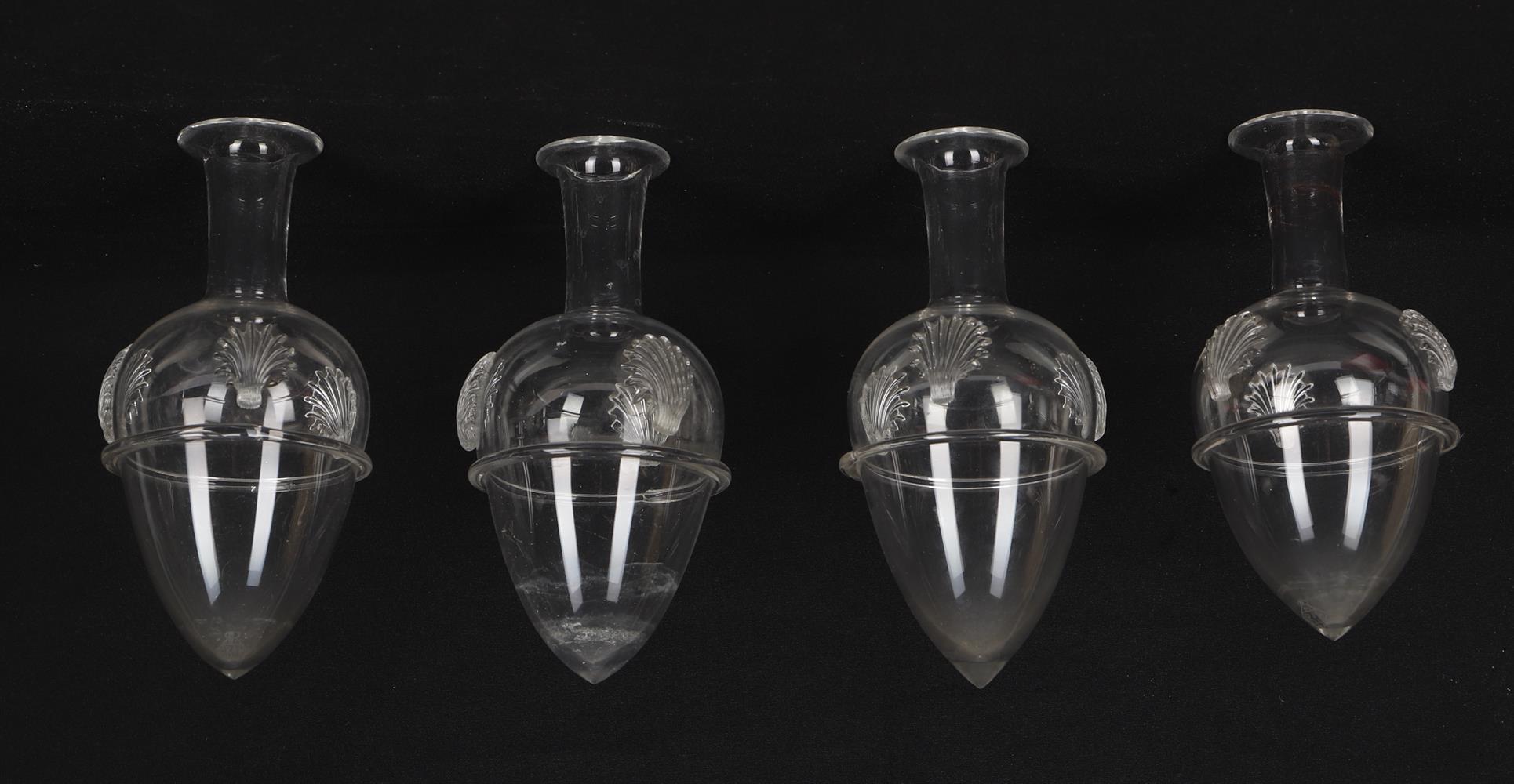 Five 19th century Dutch glass 'Bruidsfles' decanters - Image 8 of 8