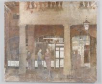 λ Ray Wooldridge (British b.1934) 'Figures outside South Hall, Covent Garden'