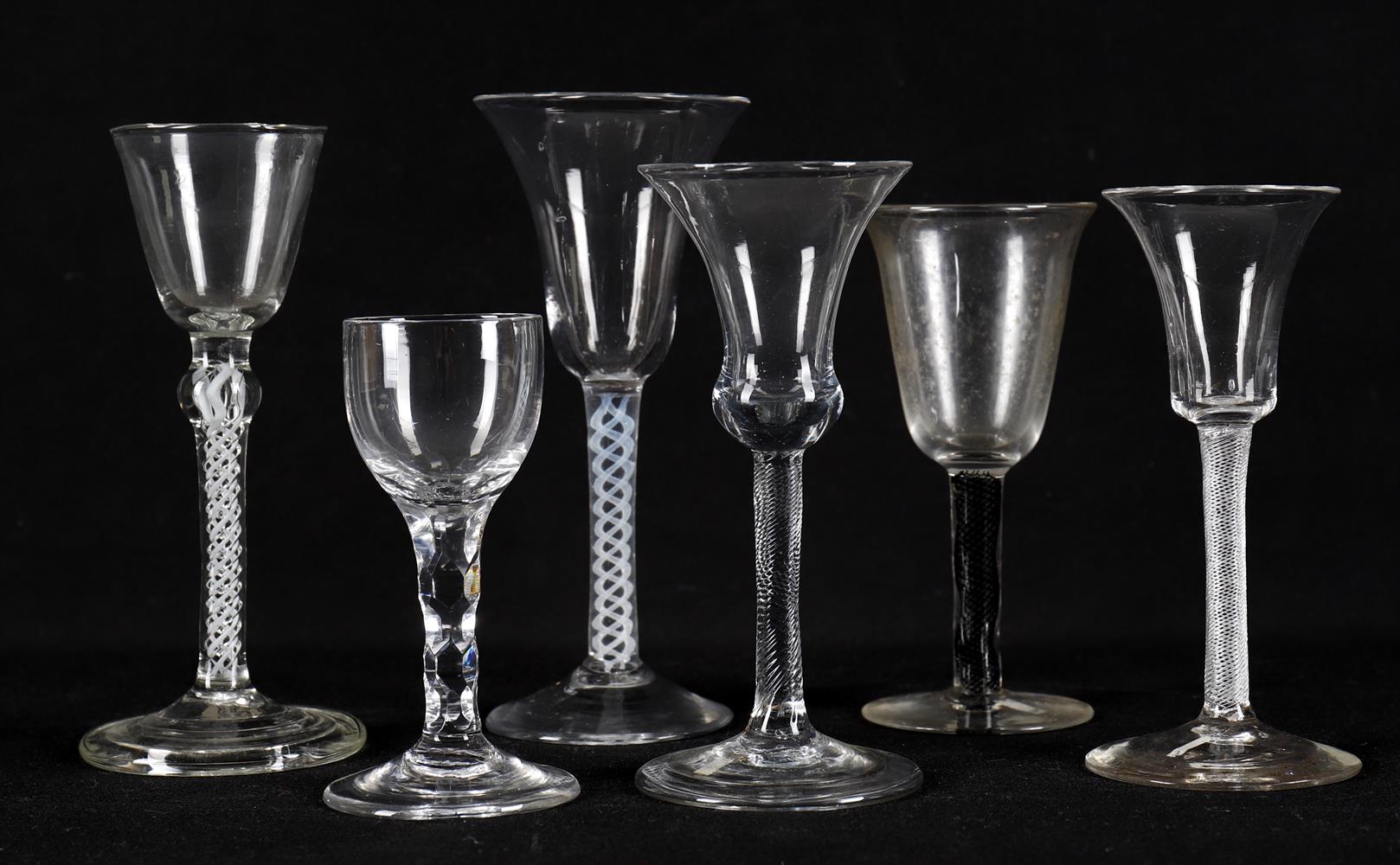 Six 18th century wine glasses with assorted twist stems - Image 3 of 3