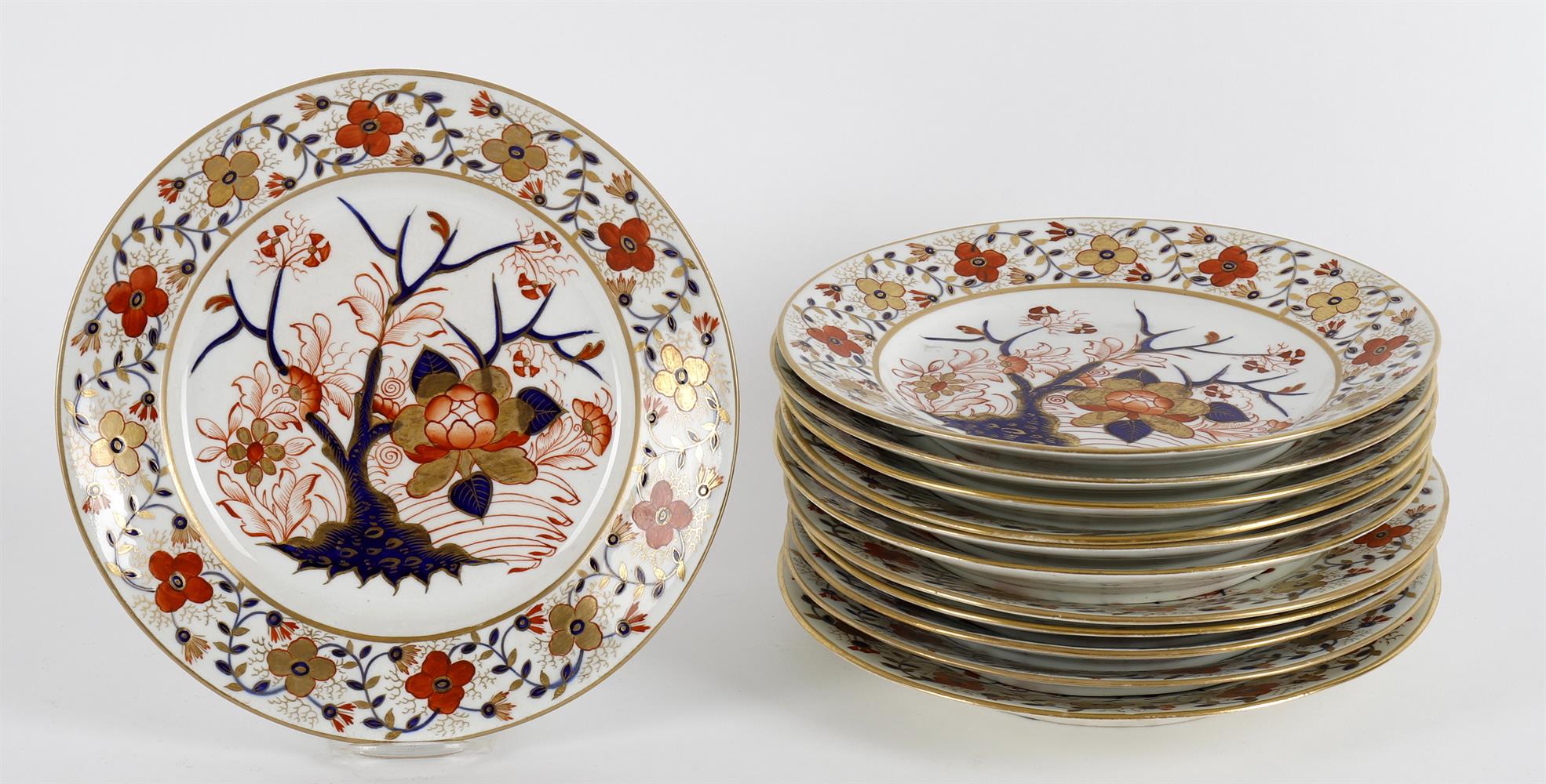 A Derby imari decorated part dessert service - Image 7 of 8