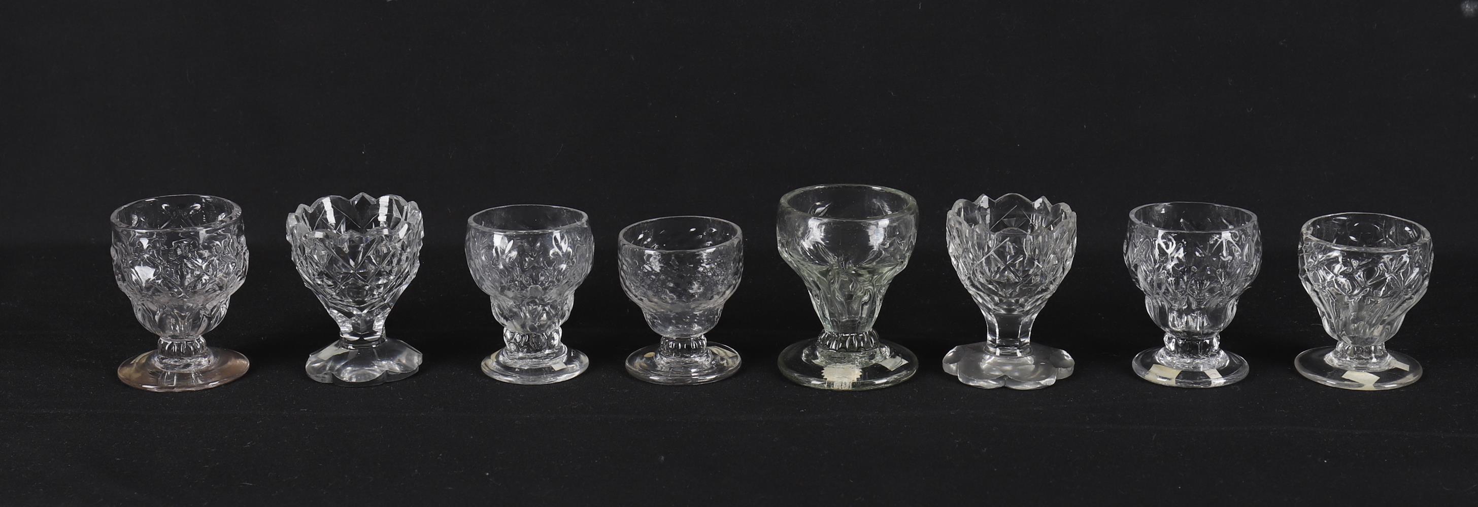 19th century glass to include six bonnet glasses