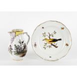 A late Meissen plate painted with a gold oriole