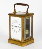 Late 19th century French brass carriage clock by Henri Jacot