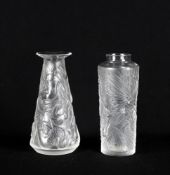 Two Lalique glass bud vases