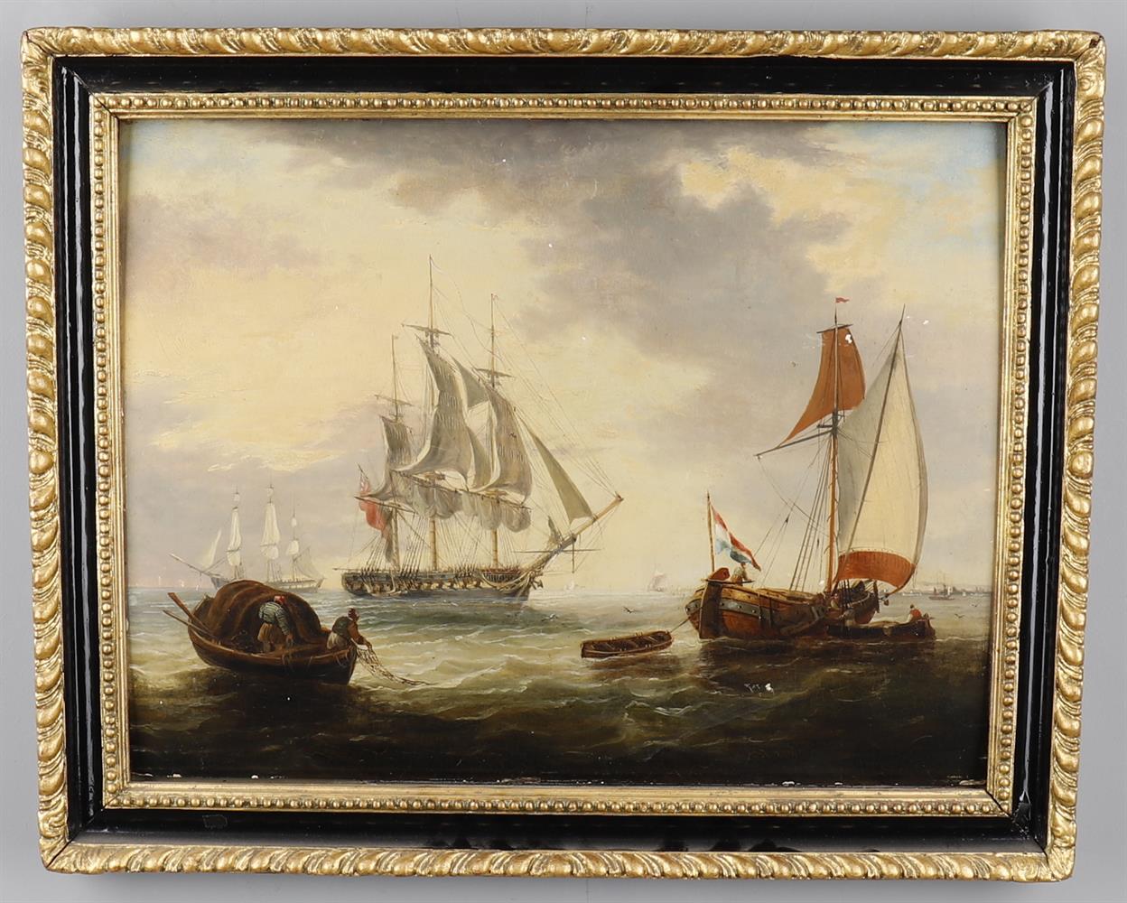 Continental School in the early 19th Century manner, 'French fishing boats'