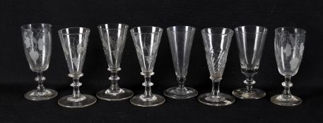 Late 18th/early 19th century ale glasses including a pair of ale glasses