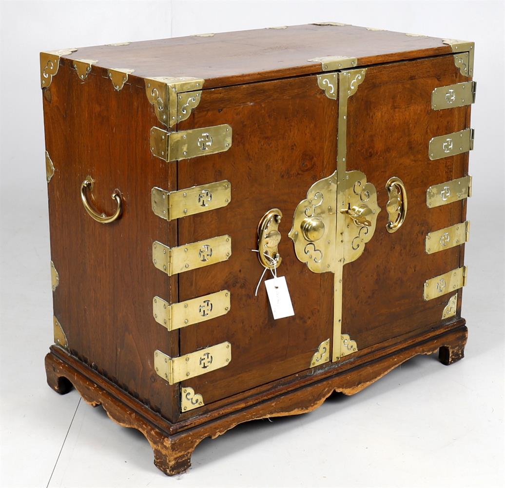 A Korean elm Tansu cabinet