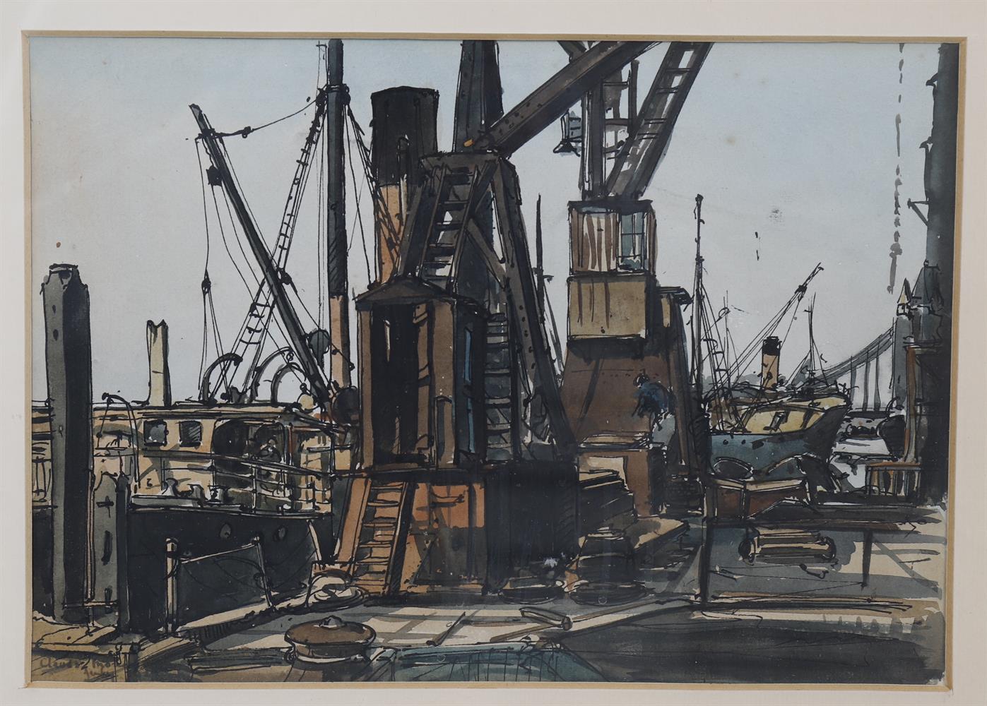 λ Claude Muncaster (1903-1974), Cranes at Hayes Wharf and another - Image 6 of 7