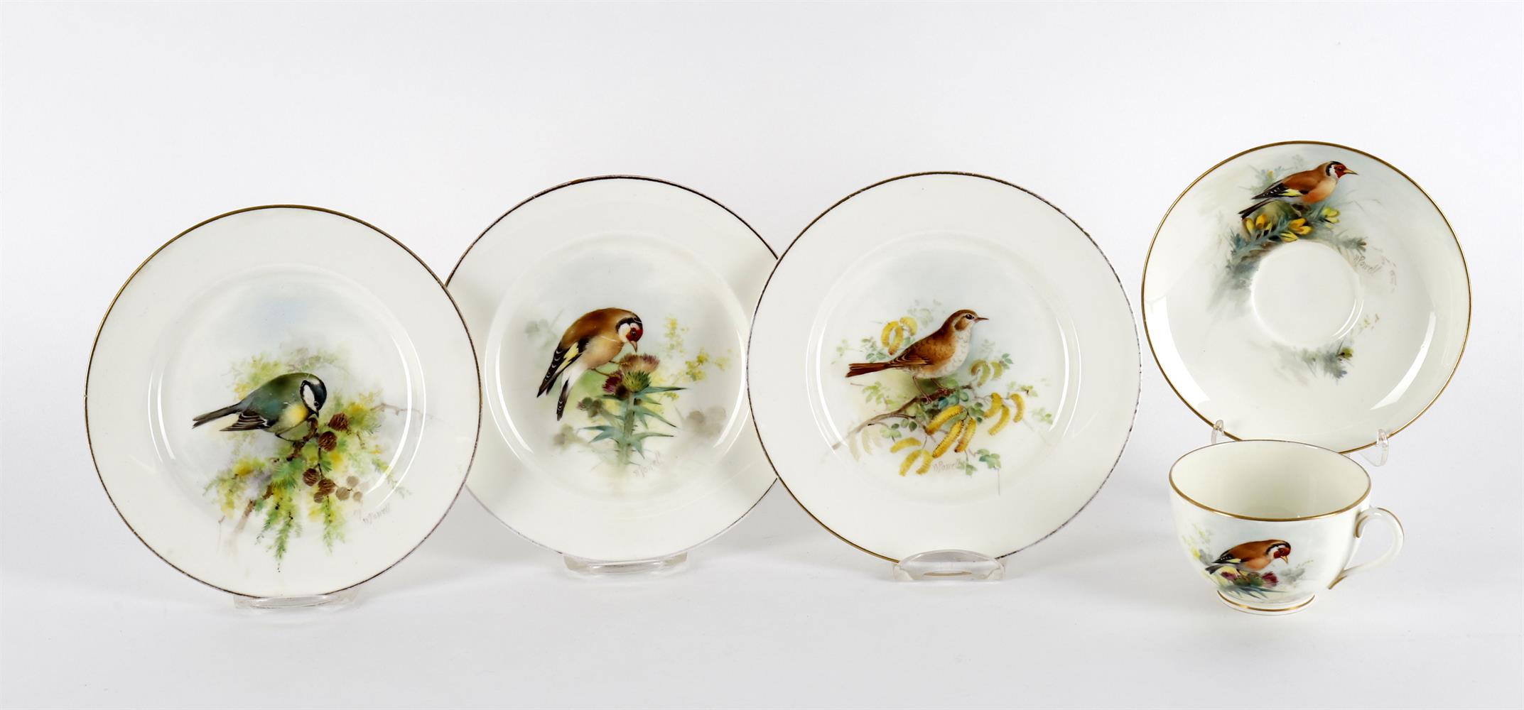 Decorative ware to include William Powell Royal Worcester cup and saucer decorated with goldfinch - Image 5 of 13