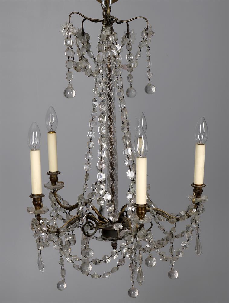 A French glass pendant chandelier - Image 2 of 2