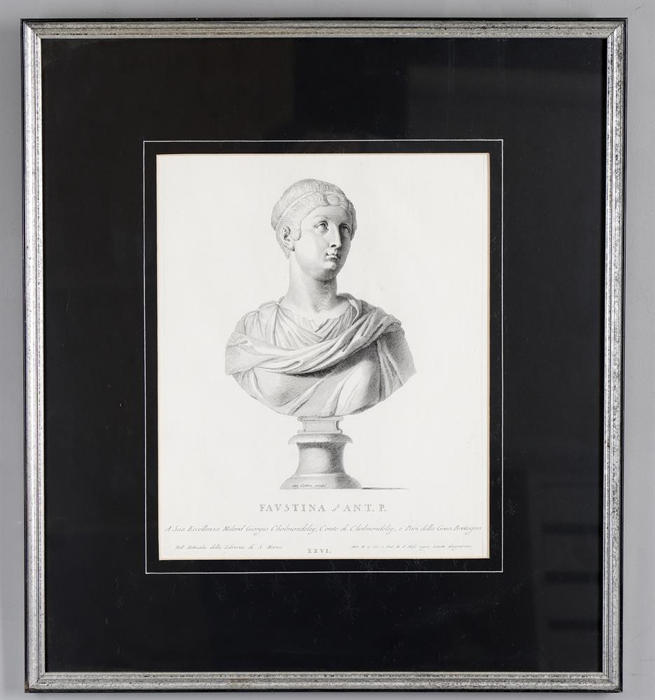 A set of six framed and glazed engraved prints of Venetian sculpture - Image 4 of 7
