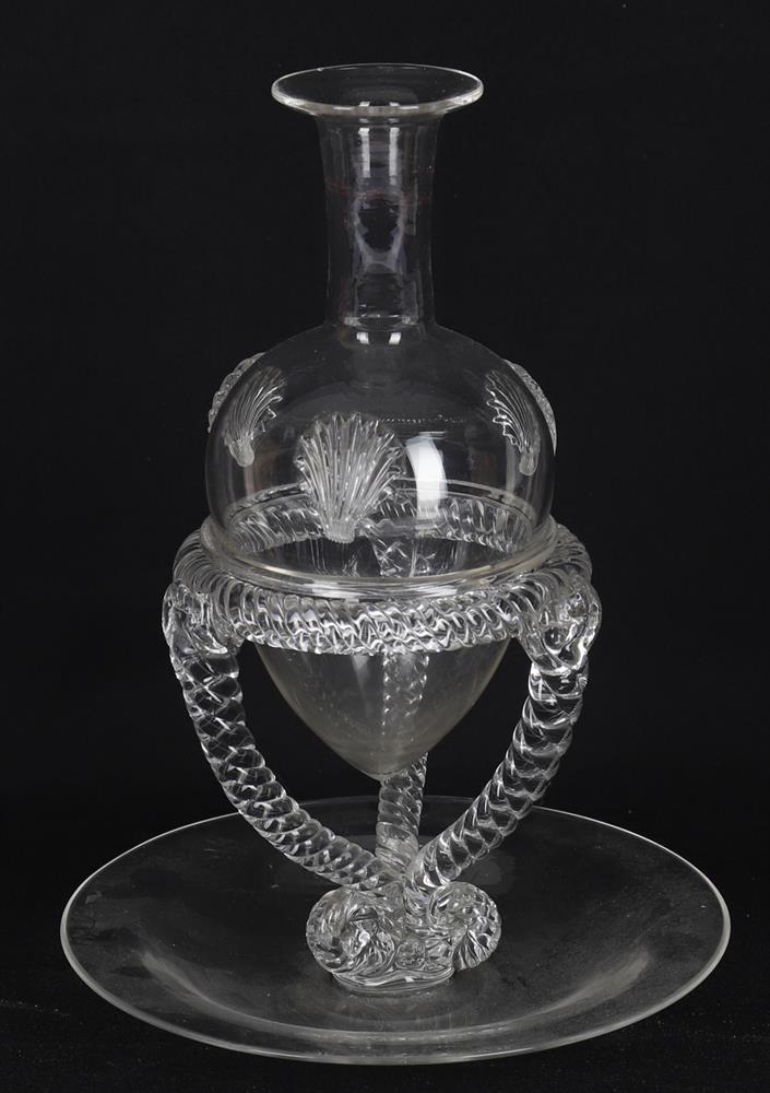 Five 19th century Dutch glass 'Bruidsfles' decanters - Image 5 of 8