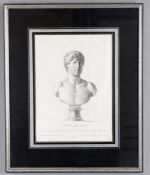 A set of six framed and glazed engraved prints of Venetian sculpture