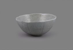 An attractive Chinese pale celadon lobed bowl