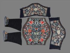 Three pairs of Chinese embroidered cuffs