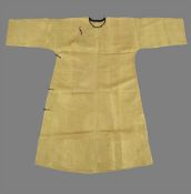 A Chinese lemon yellow silk gauze summer robe