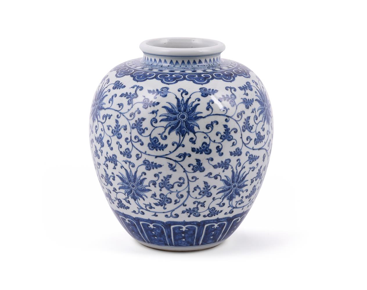 A Chinese blue and white jar