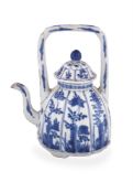 A Chinese blue and white teapot and cover