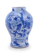 A large Chinese blue and white baluster vase