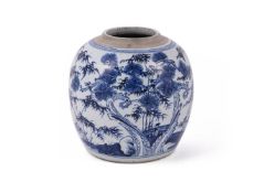 A Chinese blue and white 'Three Friends of Winter' ginger jar