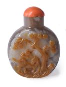 Y A good Chinese banded agate snuff bottle